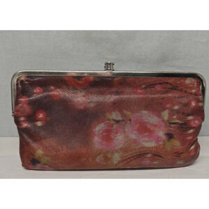 Hobo The Original Lauren Floral Wallet Organizer Leather Double Frame Clutch